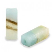 Tube natural stone bead 13x5mm Amazone stone light turquoise
